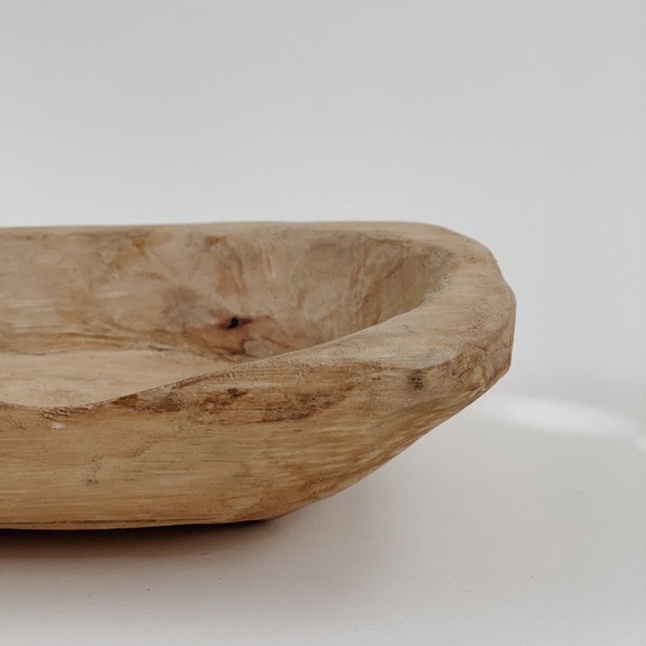 Vintage Other - Hand Carved Rectangle Wood Bowl